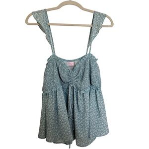 Pink Lily Smocked Ditsy Floral Top